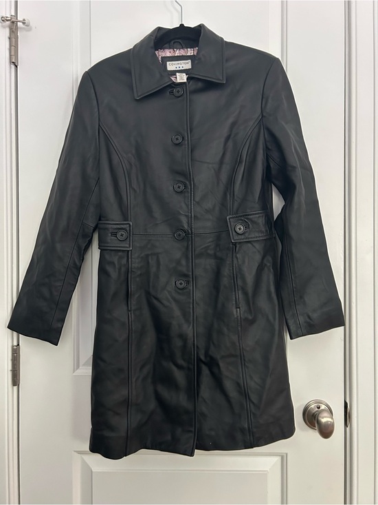 Covington Jackets & Blazers - Vintage Covington Black Long Leather Jacket